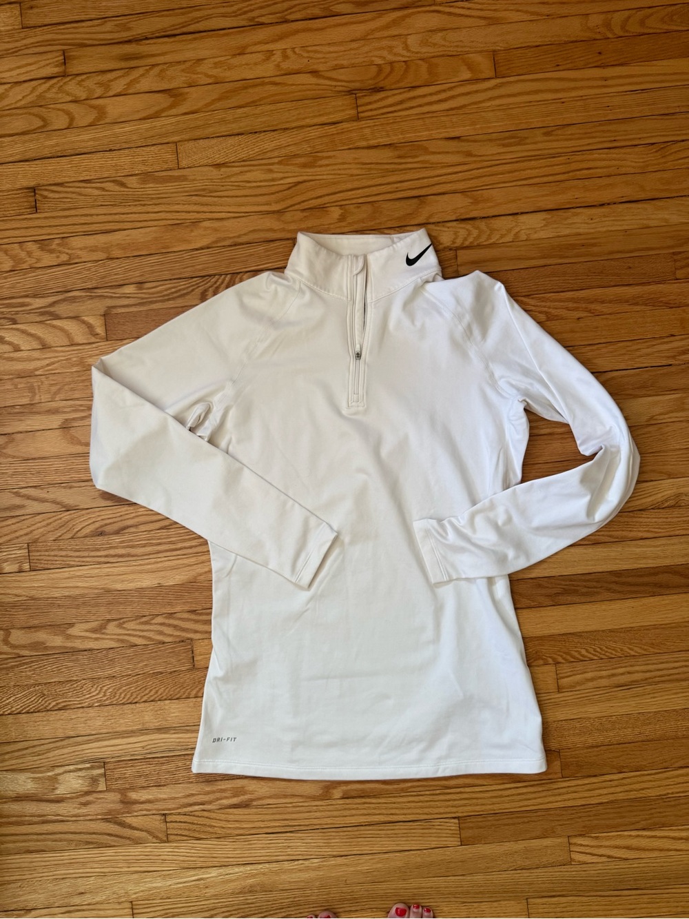 Nike White Long Sleeve Half-Zip Top